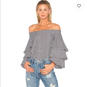 Endless Rose X REVOLVE TIERED TOP IN BLACK GINGHAM